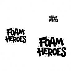 Foam Heroes стикеры логотип Foam Heroes переводные, черные (3шт)