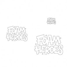 Foam Heroes стикеры логотип Foam Heroes переводные, белые (3шт)