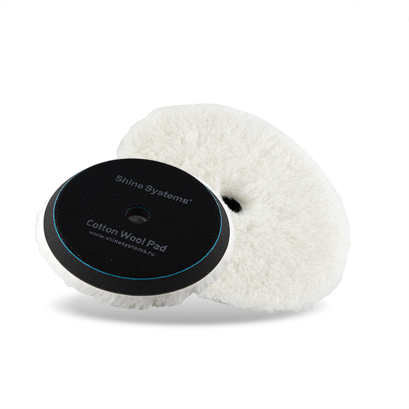 Shine Systems - Cotton Wool Pad, полировальный круг мех с хлопком 155 мм